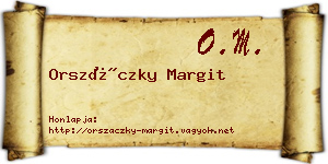 Orszáczky Margit névjegykártya