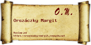 Orszáczky Margit névjegykártya