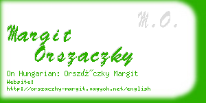 margit orszaczky business card